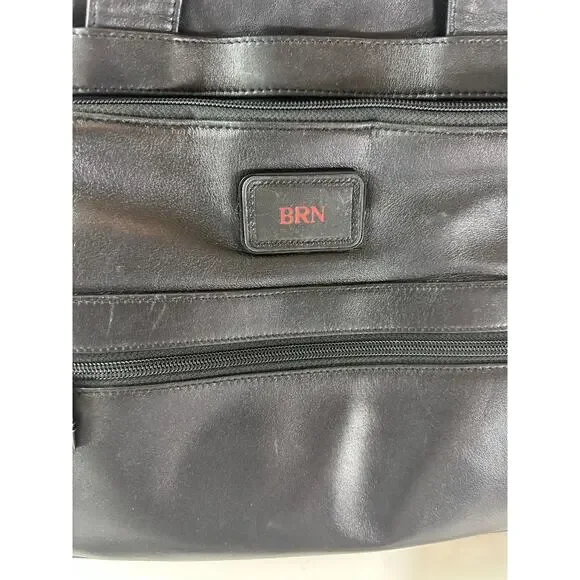 Tumi T-Pass Organizer Brief Soft Napa Leather Laptop Expandable Bag PERSONALIZED - Picture 2 of 16